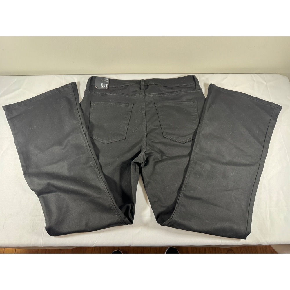 Kut from the Kloth Stella Fab Ab High Rise Flare Jeans Black KP1900MA1 Size 10
